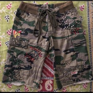 Hannah Banana Camo Jewel-Embossed Cargo Pants 4T